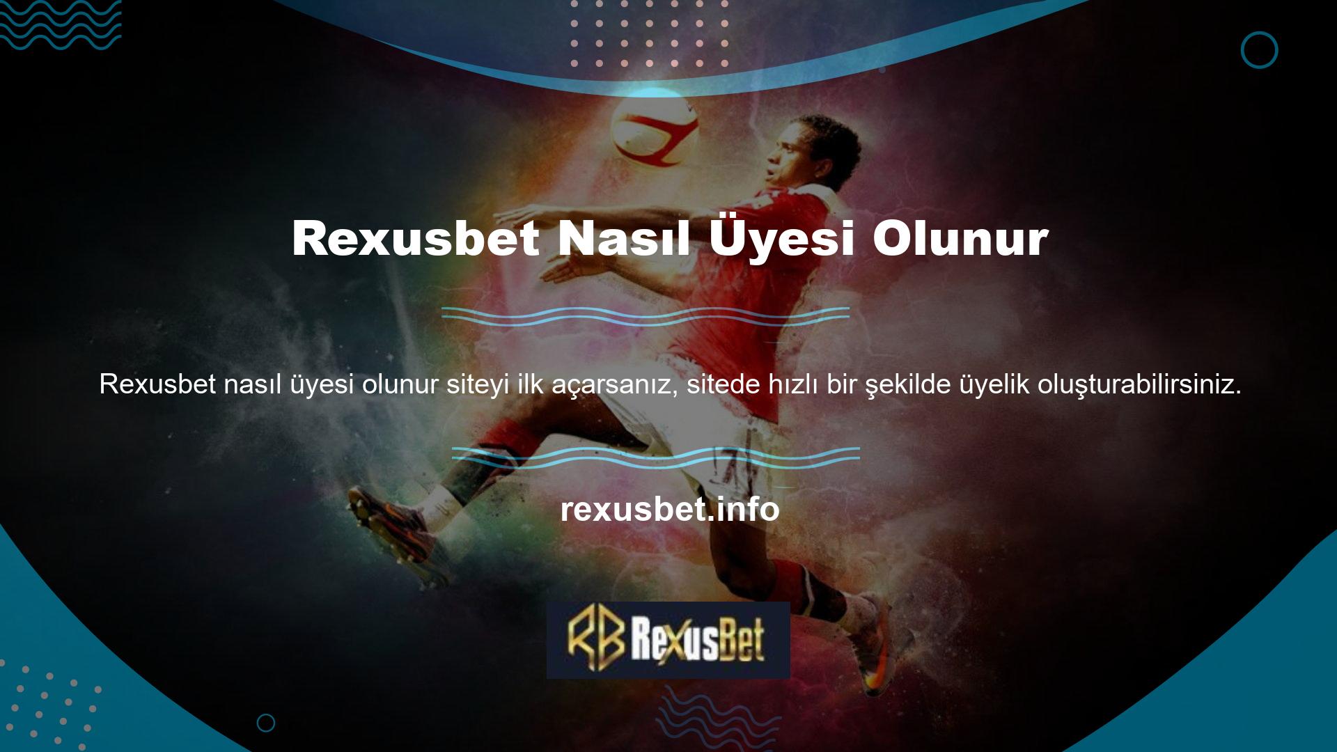 Menüye tıklayarak ve Kayıt seçeneğini seçerek Rexusbet kaydolabilirsiniz